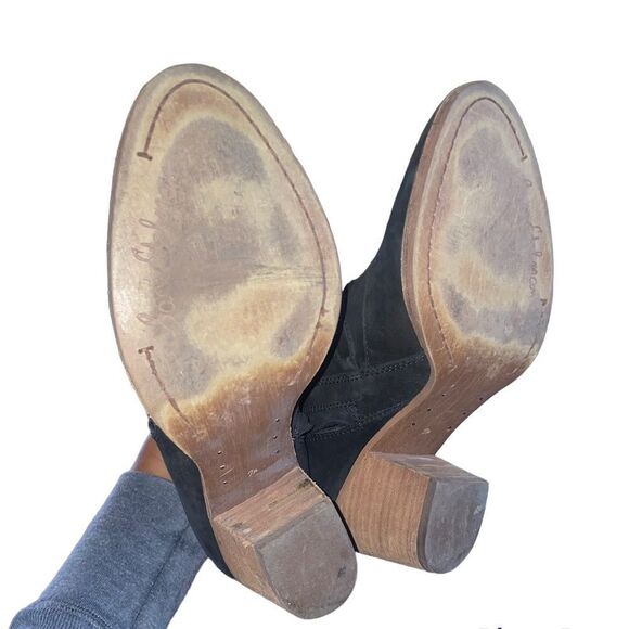 Sam Edelman Millard Black Leather Lace-Up Heeled Ankle Booties - Picture 5 of 6